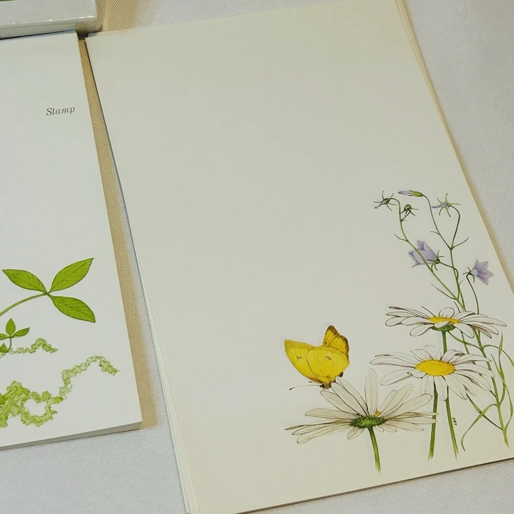 Vintage Current Daisy Time Stationery Set Unused Complete Botanical Floral